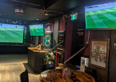 Branding Iron Pub sports TVs